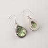 Green Amethyst Gemstone 925 Sterling Silver Customize Teardrop Earrings 1.5" Gift For Mom AEE-2-15