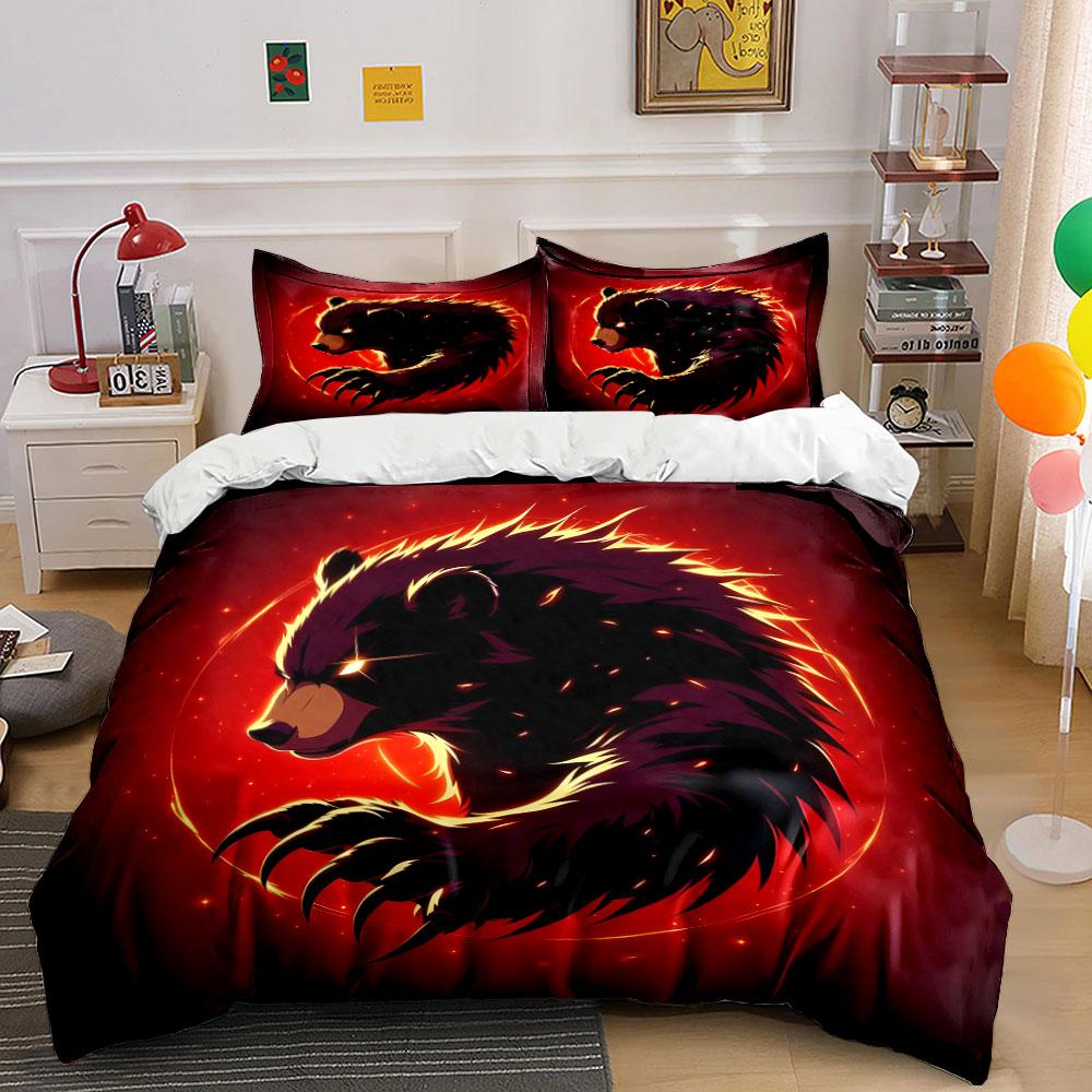 Fiery bear claw design. Bedding sets Duvet cover sets Duvet covers Pillowcases(1*Duvet Cover 2*Pillowcases without duvet insert)