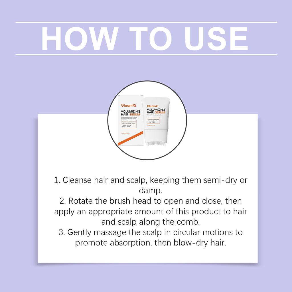 GleamXi Hair Volumizing Essence - Nourishing Frizzy Hair Strands, Moisturizing Soft Lightweight, Care Essence