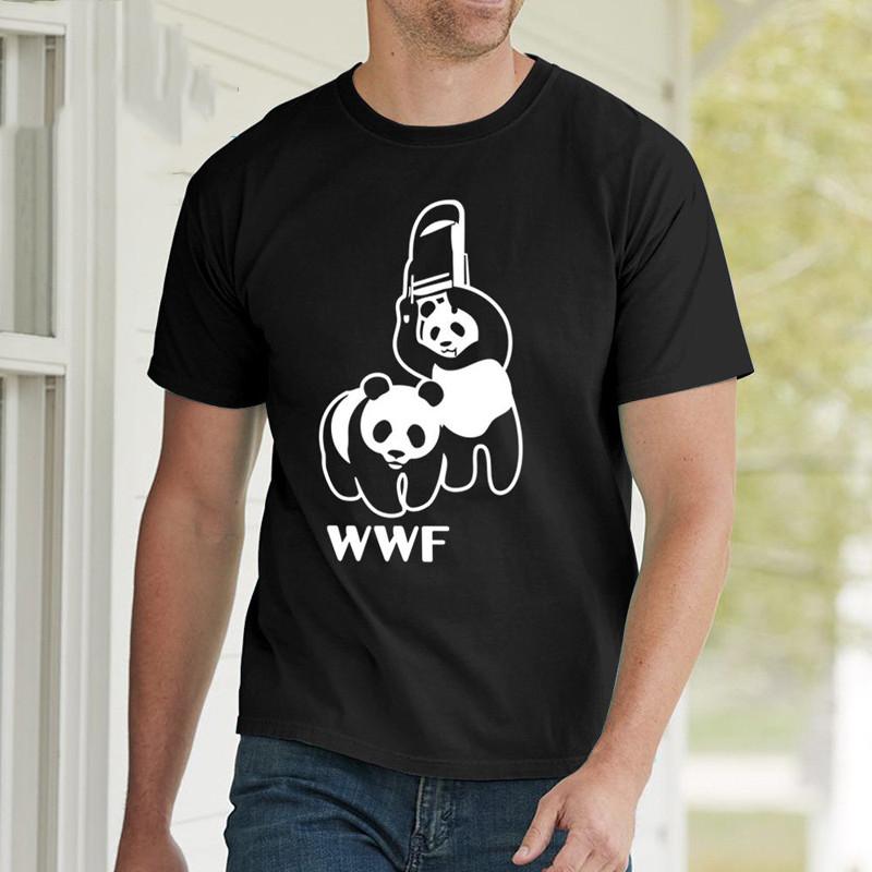 New Mens Fashion Wwf Panda Tshirt Funny Humor Crew Neck Short Sleeve Tee