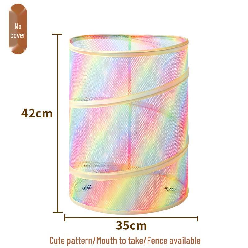 Rainbow Mesh Foldable Toy Storage Basket