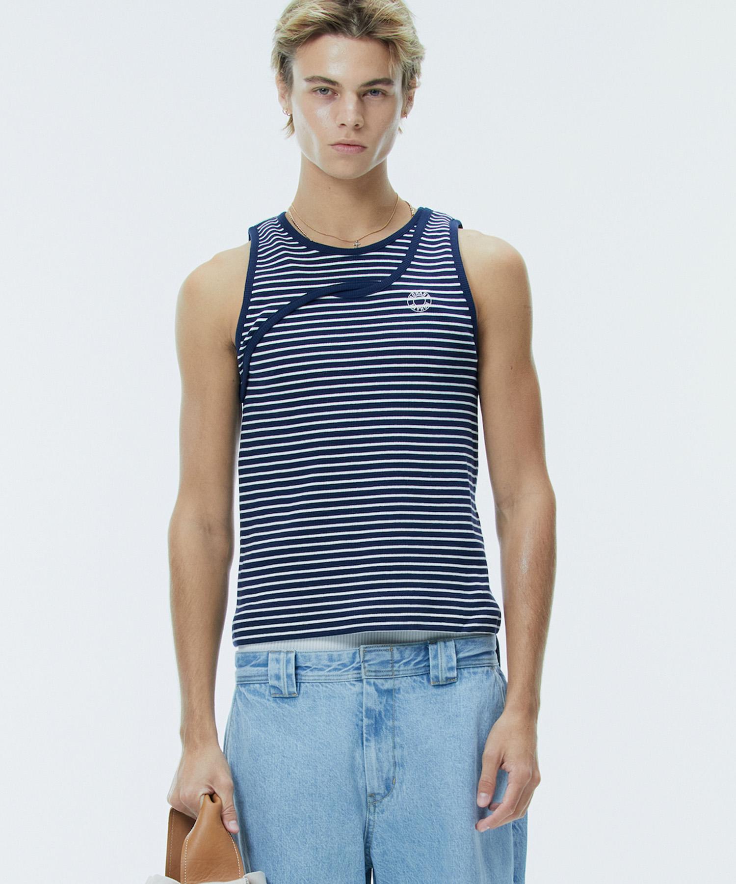 Noang Cross Sleeveless Stripe-Navy Stripe-Navy/M