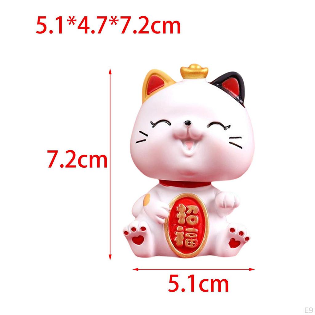 Cat Figurine Art Decorative Display Ornament Kitten Statue for Desk Chinese Year Gifts Car