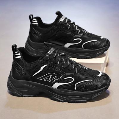 Brand Casual Shoes for Men New In 2024 All-match Casual Trend Korean Fashion Sneakers Black  Lace-up Platform Men's Shoes