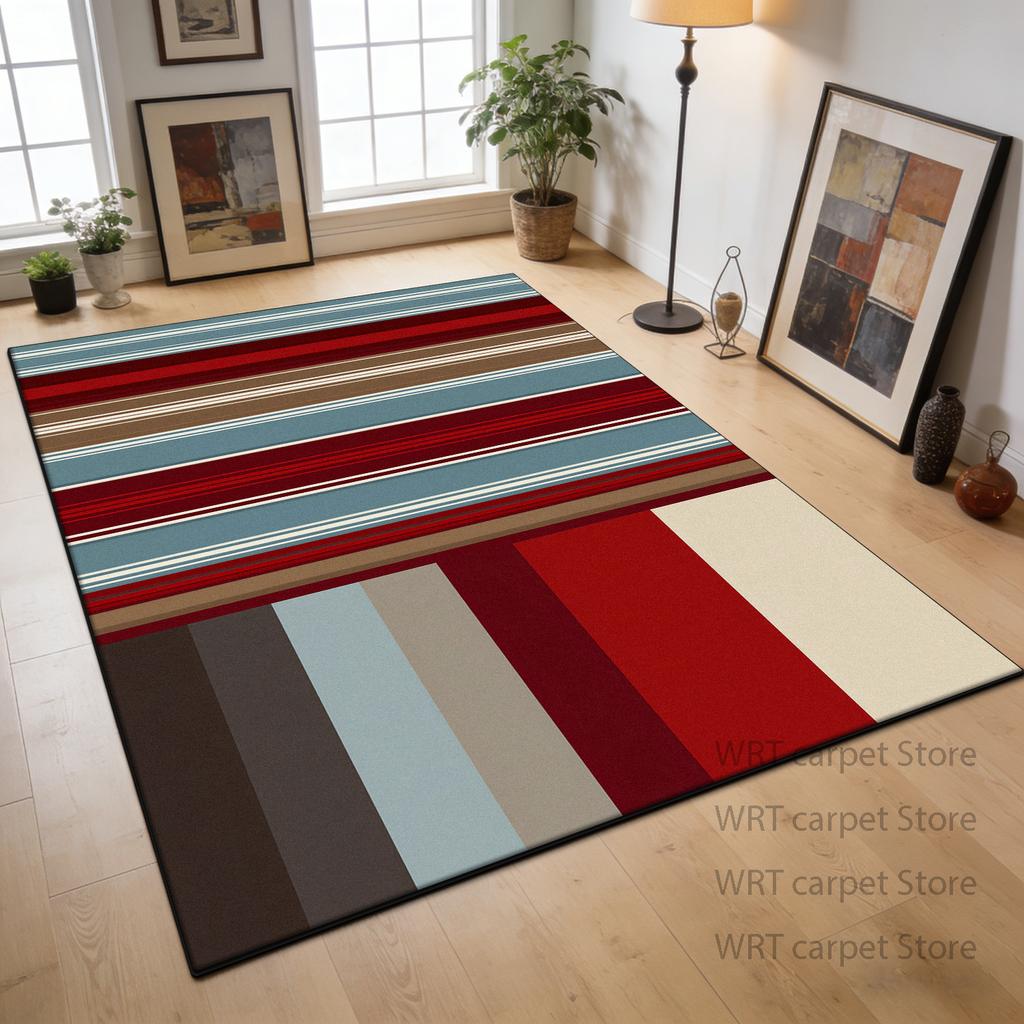 Fashion Simple Style Geometric Carpet Home Decoration Bedroom Study Fluffy Washable Rug Living Room Big Size Non-slip Foot Mat