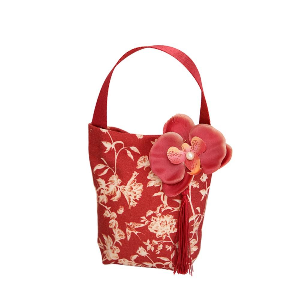 Butterfly Orchid Flower Pendant Wrist Hand Bag Korean Style Wedding Candy Bag  Female/Girls