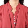 2025 Spring Korean Plus Size Women's Cotton Linen Shirt Dress with Half-Open Collar and Long Sleeves