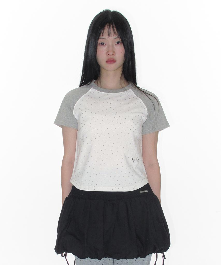 AMES-WORLDWIDE Twinkle Raglan Crop Tee White