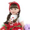 BZDOLL 60cm Soft Vinyl Reborn Toddler Baby Doll Toys for Girl 24 Inch Black Long Hair Princess Bebe Kids Birthday Gift Play House