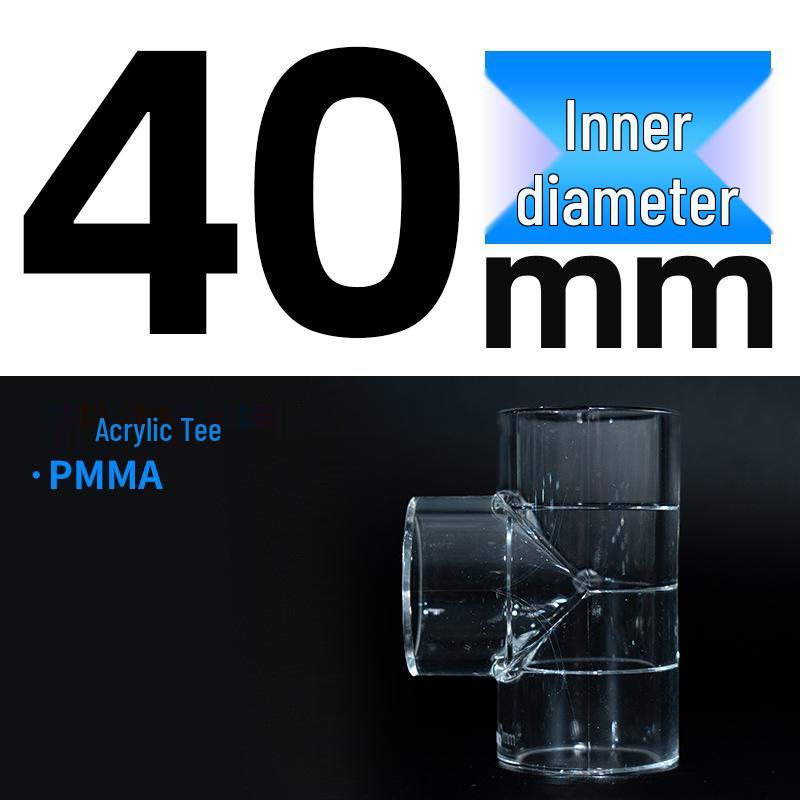 Acrylic Transparent Three-Way Connector for Aquarium Filter System