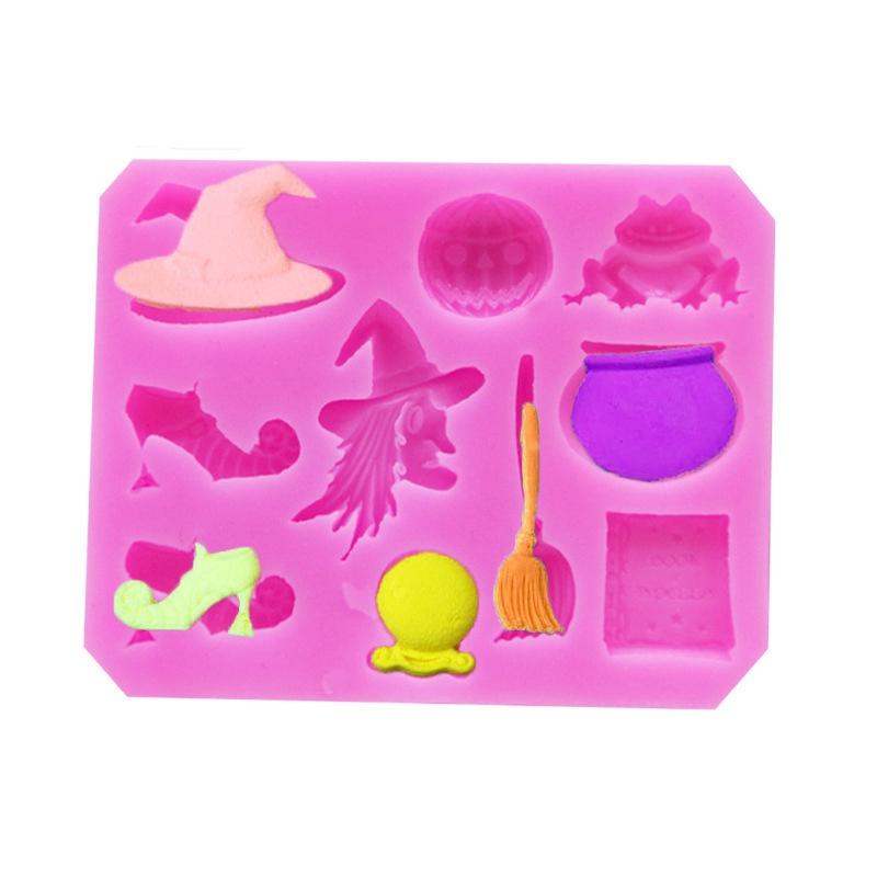 Halloween Party Sugar Silicone Mold Cake Decorating Tools Hat Pumpkin Pastry Baking Kitchen Bakeware