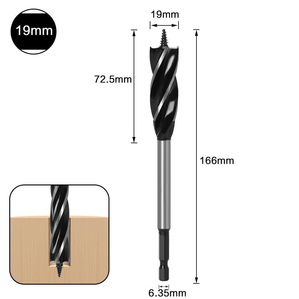 Woodworking Branch Drill, Four-Slot Woodworking Drill, Door Lock Hole Opener, Four-Blade Extended Woodworking Drill, Hexagonal Handle