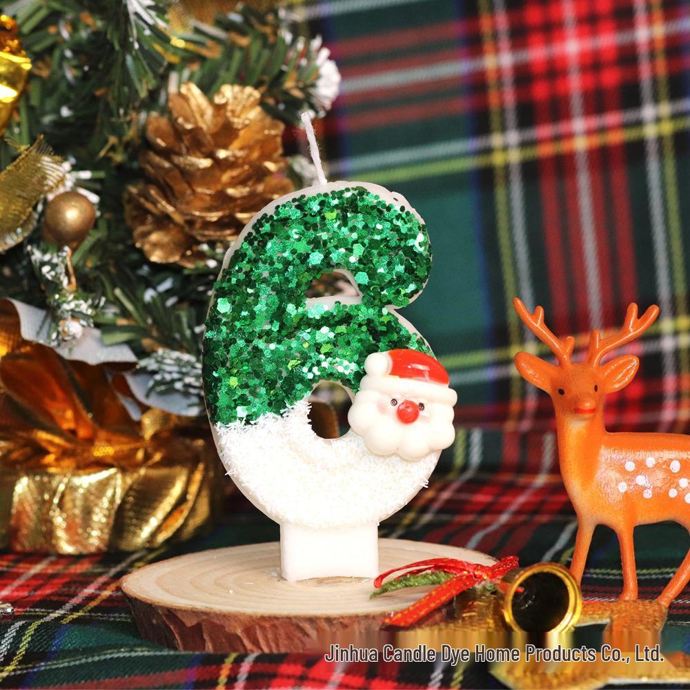 Santa Claus Birthday Number Candles - Creative Christmas Cake Decorations & Gifts