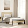 Vidaxl Metal Bed Frame, Without Mattress, Sonoma Oak, 100X200 Cm