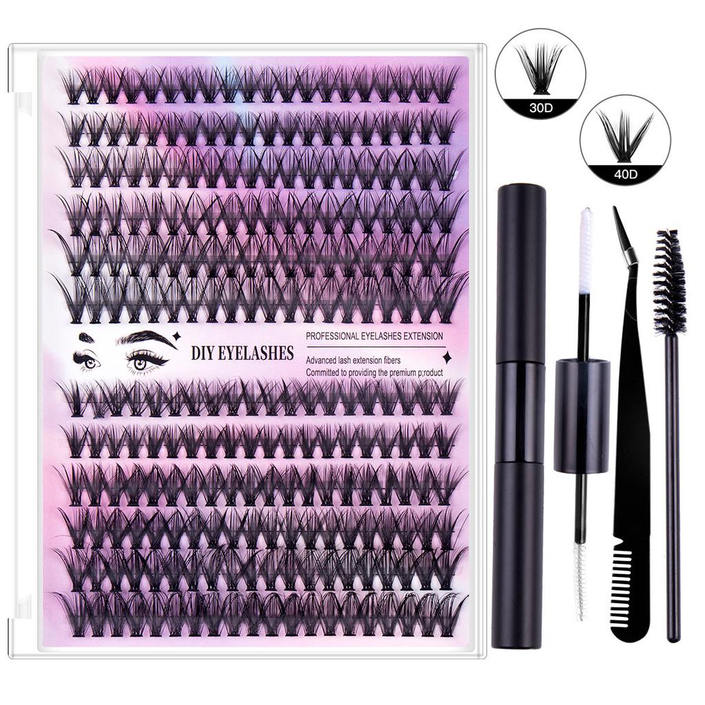 Diy Segmented False Eyelashes 12 Rows Large Capacity Glue Tweezers Set Combination Eyelashes