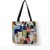 Tote Einkaufstasche süße Katze Druck Frauen Handtasche Leinen Totes mit Print Logo Casual Reisen Strand Taschen