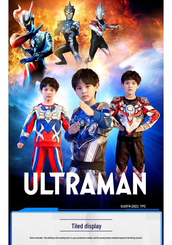 2025 Ultraman Boys' Zero Spring & Autumn Hoodie Set - Trendy, Genuine Children’s Wear