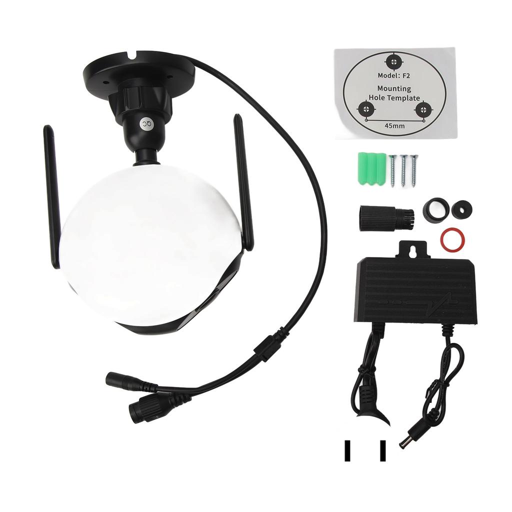 Security Camera Wireless 2K Dual Lens 180 Degree Wide Angle Full Color Night Vision IP66 Level