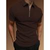 Men'S Summer Sports And Fitness T-Shirt Casual Lapel Short-Sleeved Half-Zip Polo Shirt Man