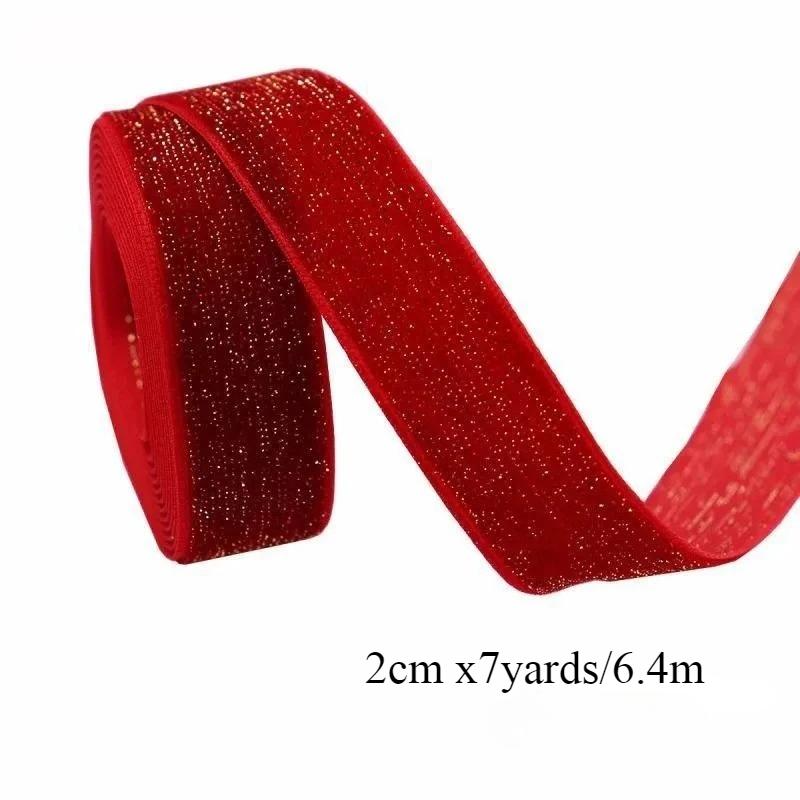6-38mm Red Dark Green Velvet Ribbon Artificial Home Room Decor Christmas Tree Pendant Gift Packaging Bow DIY Party Decoration