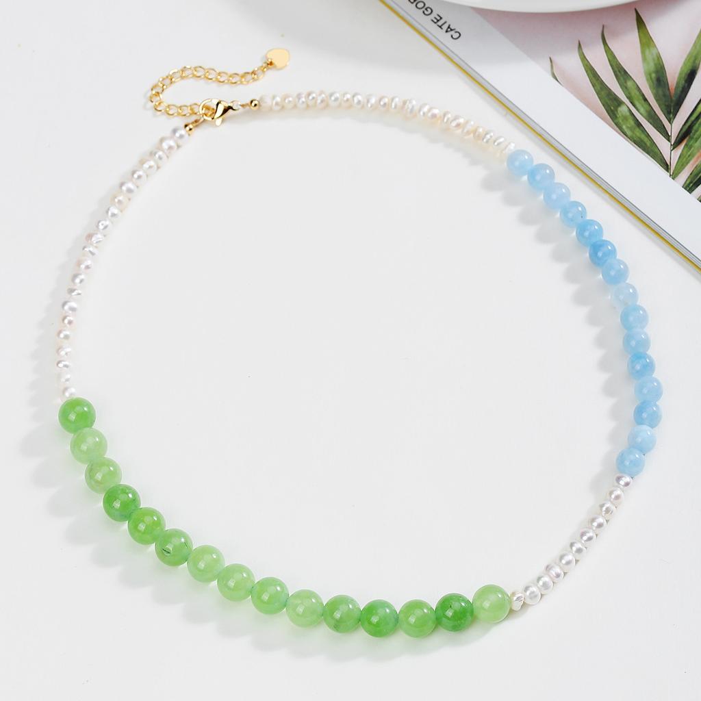 Natural crystal necklace, irregular pearl necklace, Bohemian bead necklace, jewelry