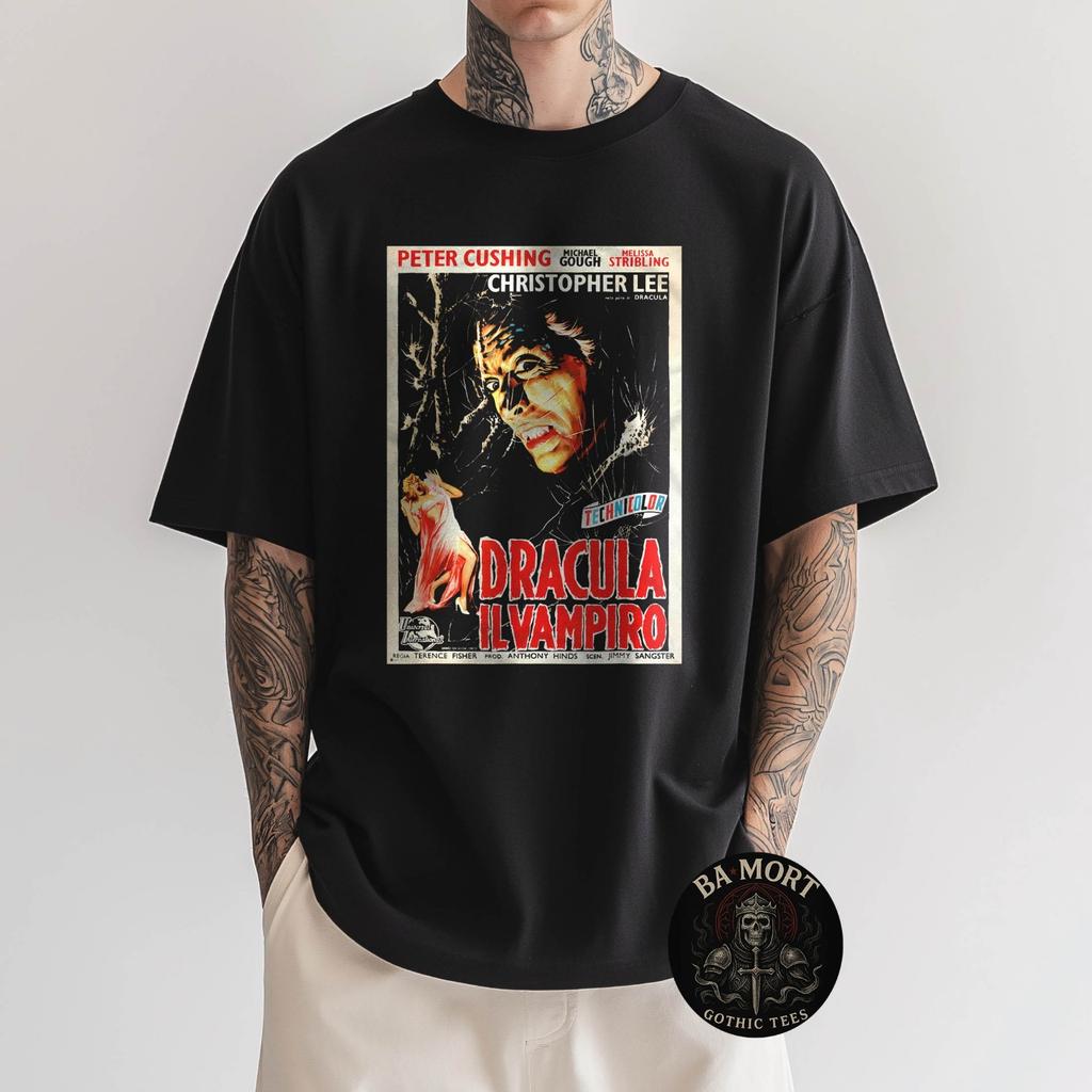 Dracula Il Vampiro Italian Movie Poster Christopher Lee T-Shirt