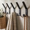Ganci Appendabiti Decorativi da Parete Set da 5 - Eleganti e Robusti Ganci Doppi in Metallo Nero Sono Perfetti Per Appendere le Tue Giacche, Asciugamani o Cappelli - A