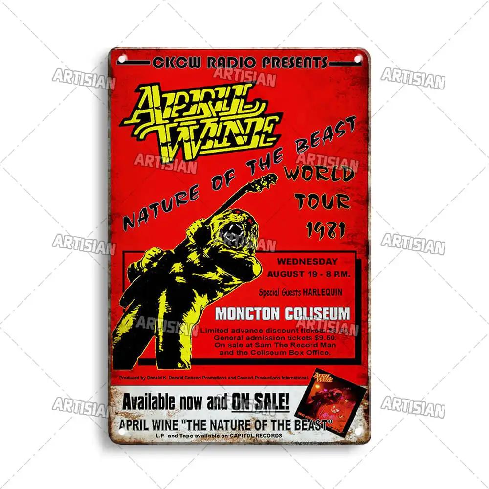 Rock & Roll  Retro Metal Plaque Rock Metal  Sign Music Vintage Plate  Weathered Bar Cafe Club Industrial Decor Retro Wall Plate