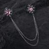 Suit Brooch for Men & Women Double Staggered Metal Hanging