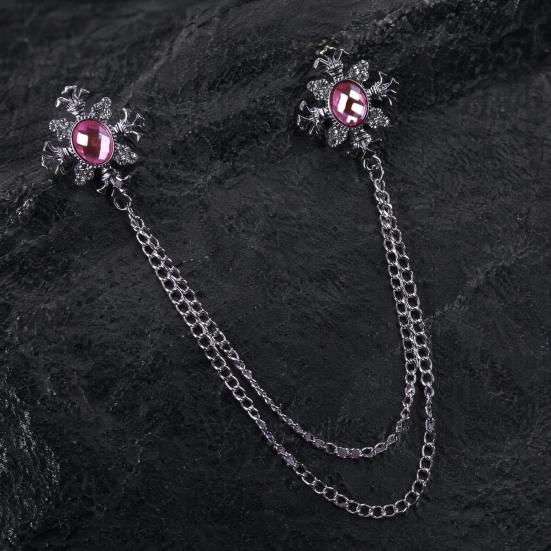 Suit Brooch for Men & Women Double Staggered Metal Hanging