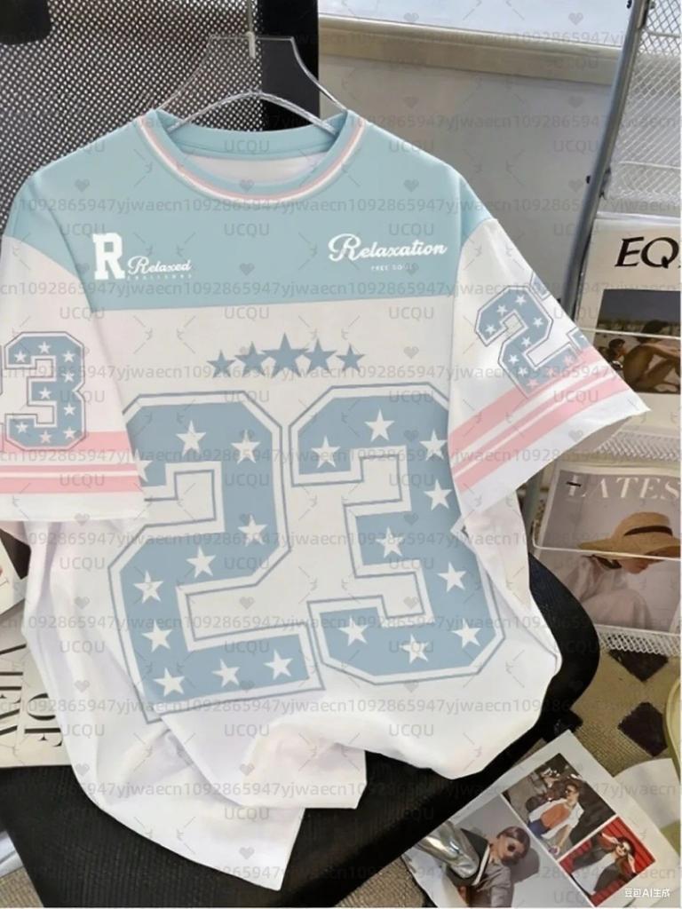 Hot Selling Fashionable Men's Summer Personalized Letter Print Comfortable and Breathable Round Neck T-shirt Outdoor Street Top