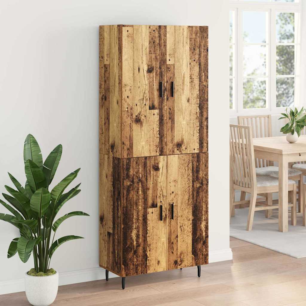 Highboard 2 pcs Reclaimed Wood Wood Based Material