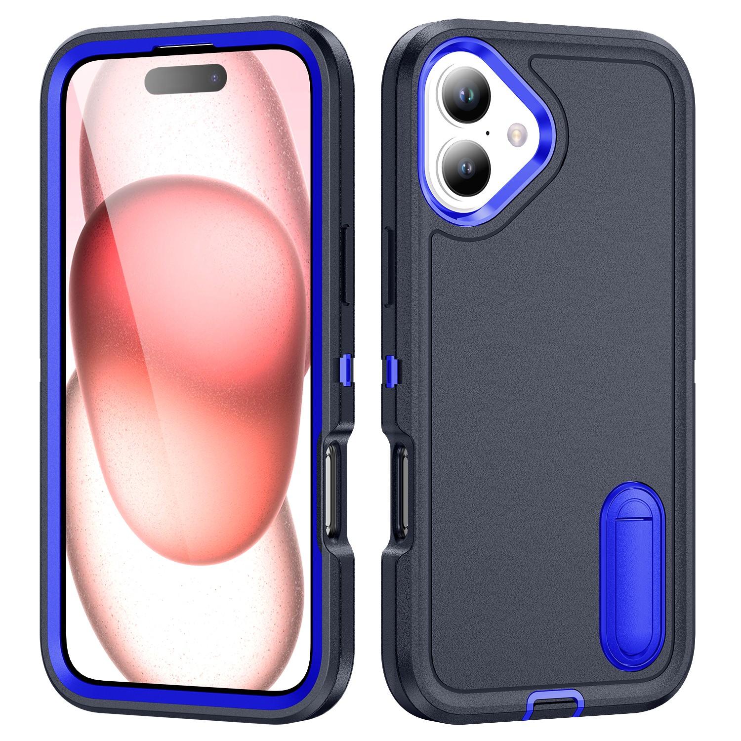 

For iPhone 16 Case PC+Silicone+EVA Kickstand Drop-Proof Phone Cover G
