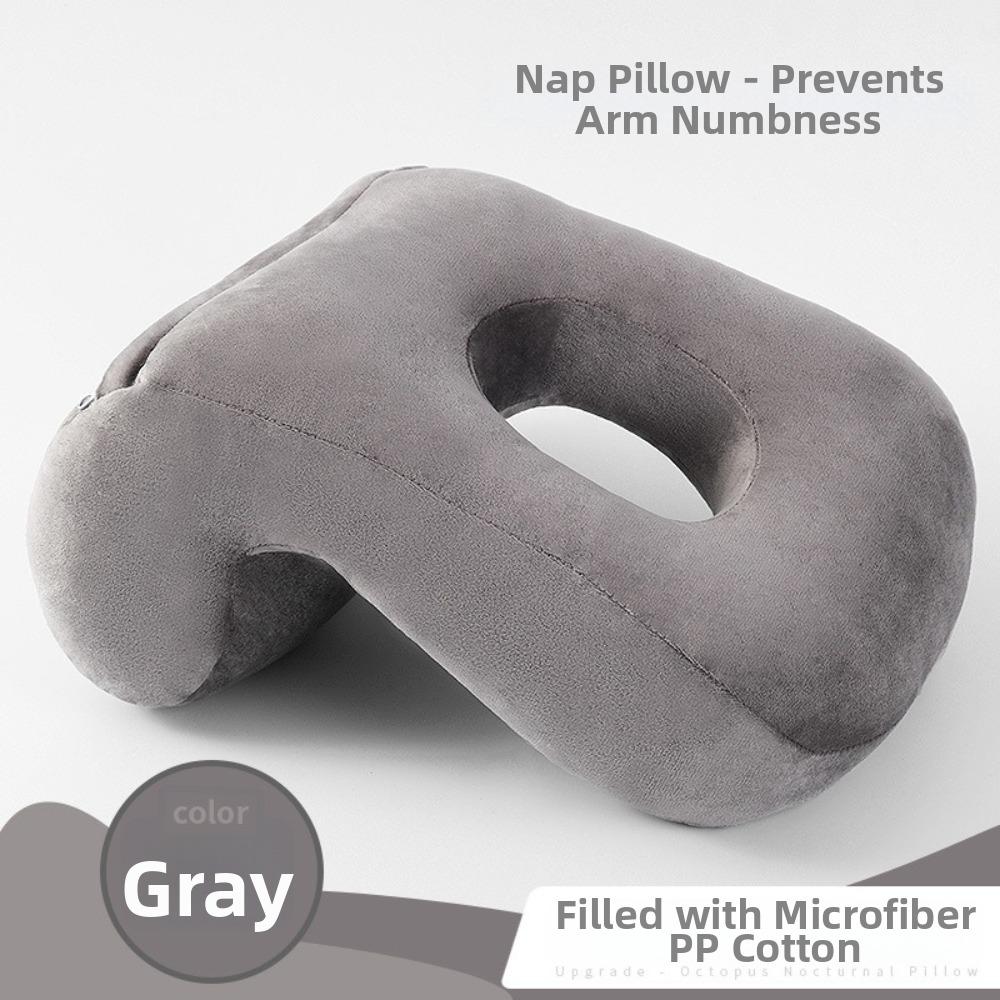

Breathable Nap Pillow Washable Multifunctional Waist Protection Pillow Hollow Design Ergonomic Sleeping Pillow for Travel Use