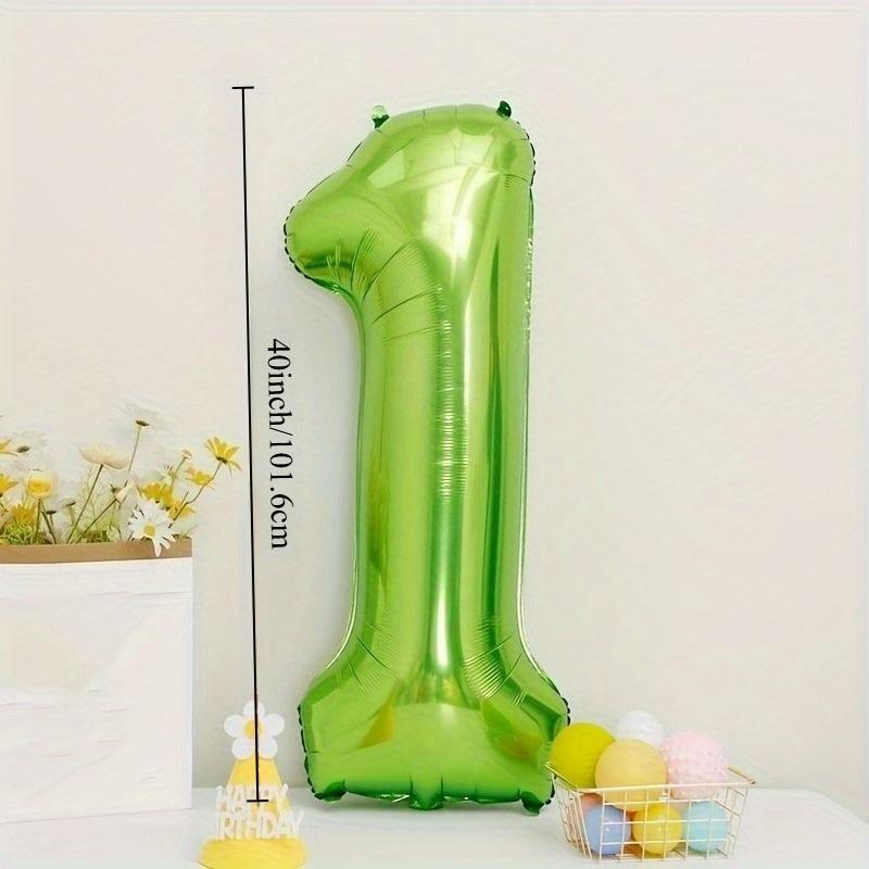 1 szt. 40-calowy zielony balon z folii aluminiowej z cyframi Dekoracja na przyjęcie urodzinowe dla dzieci i dorosłych Pikniki Zdjęcia Balony z dużymi cyframi