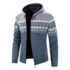 Men's Autumn and Winter Warm Jackets Hooded Knitted Cardigan Velvet Padded Jacket
