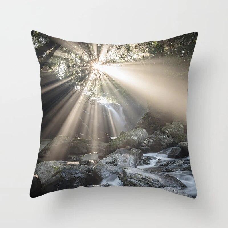 Beach Landscape Natural Scenery Printed Throw Pillow Cover Sofa Decoration Car Office Seat Cushion  Home Decor