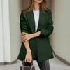 Women's  Work Casual Long Sleeve V-Neck Single Button Solid Color Coat