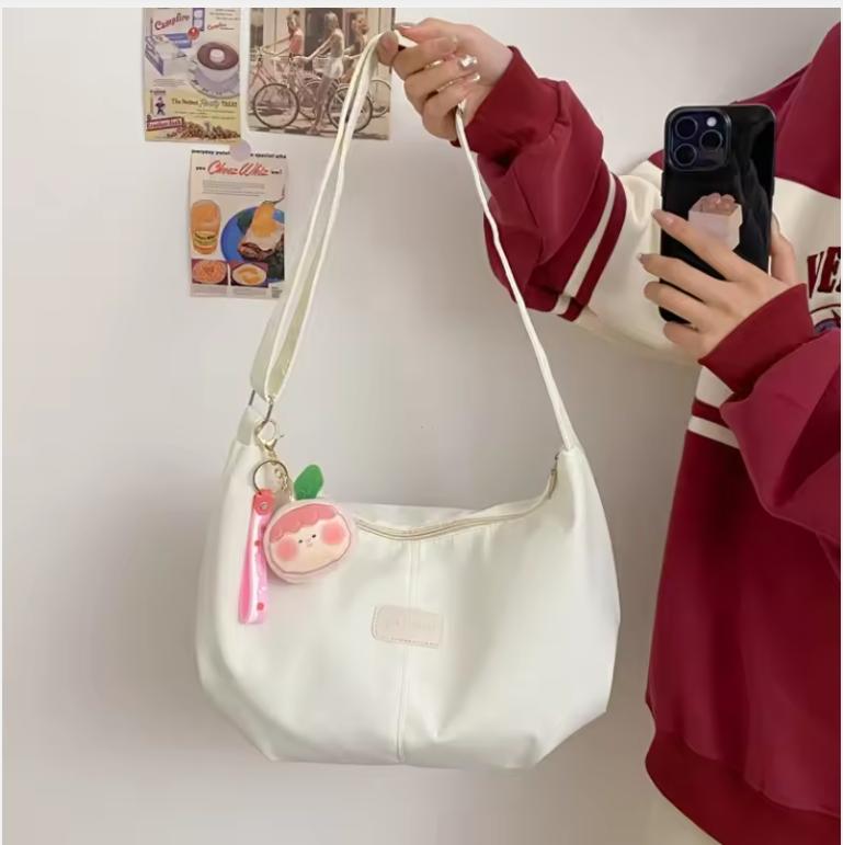 Casual Nylon Womens Shoulder Bag Korean Fashion Simple College Style Crossbody Bag Large Capacity Designer Ladies Handbag Purse