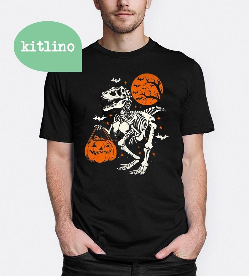 Dinosaur Pumpkins Halloween Unisex T-Shirt S