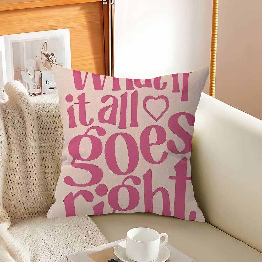 Simplicity Vintage Pink Cartoon Print Canvas Personalized Pillow Cover Kids Bedroom Wild Party Decor Pillowcase Kid Shower Gift