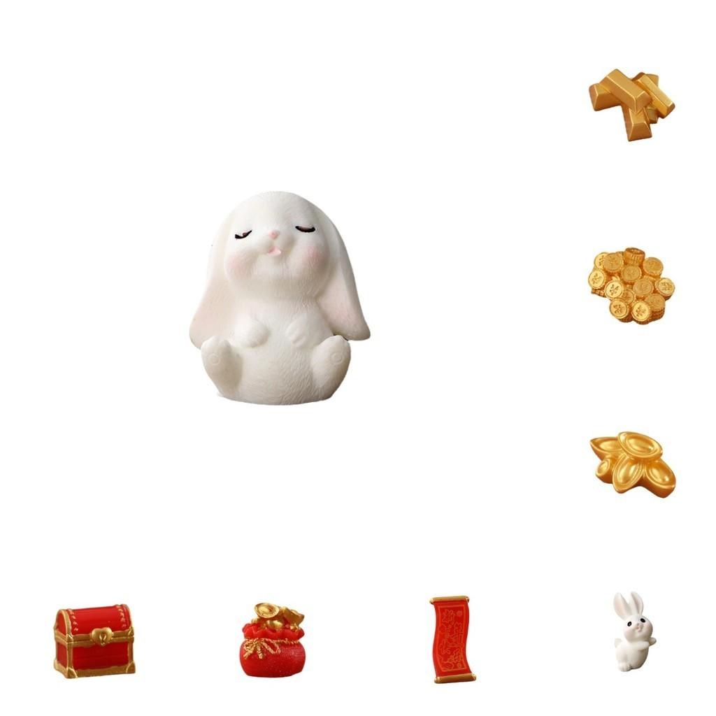 Adorable Resin Miniature Garden Rabbit Figurine Cute Animal Decoration For Modern Simple Style
