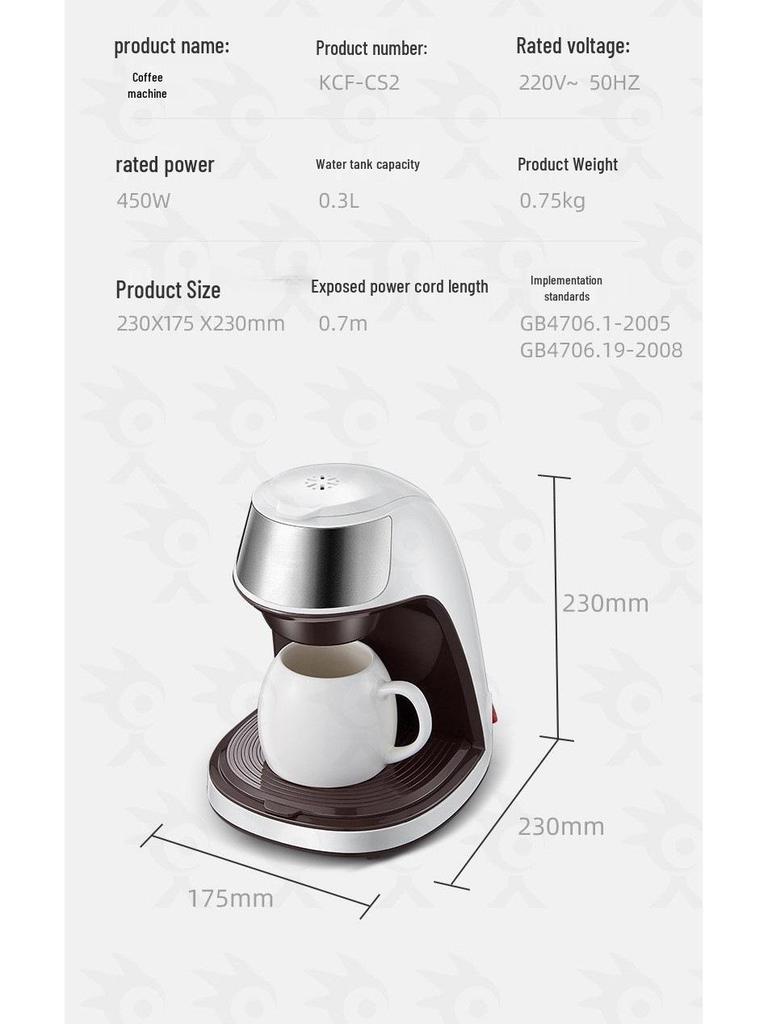 Compact Multi-functional Automatic Drip Coffee Maker for Home and Office