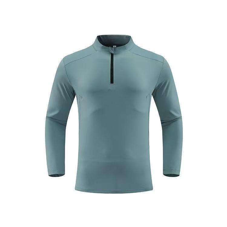 Men's Half-Zip Long-Sleeve Sports T-Shirt - Autumn/Winter Outdoor Casual Running & Fitness Top