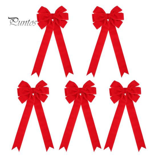 

5 шт. рождественские бархатные банты, праздничные украшения для елки, венок из бархатной ленты, бант для упаковки подарочной коробки, сделай сам красный