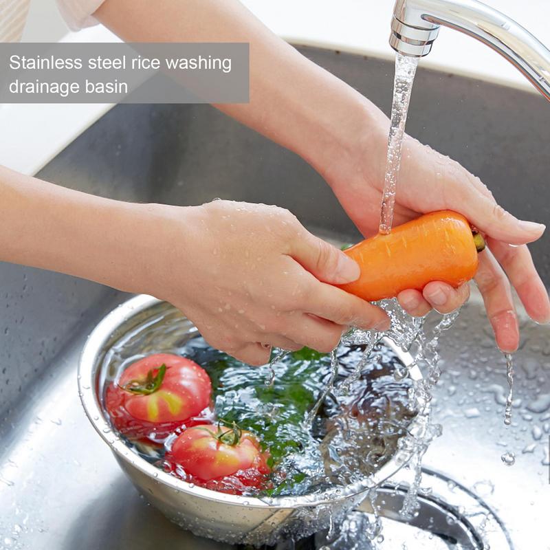 Reiswaschschale mit Sieb Reiswaschsiebe und Abgießer Waschschale für Gemüse und Obst Küchenzubehör