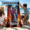 Custom Name Personalized Harley Quinn Joker Print Beach Towel, for Trip Camping Beach Party Home Decor, Birthday Gift for Family & Friends
