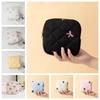Girls Cute Floral Bows Sanitary Pad Pouch Portable Sanitary Napkin Bag Lipstick Cosmetic Bag Makeup Bags Coin Purse Coin Pouch