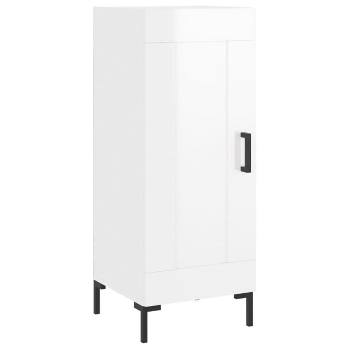 VidaXL Buffet Blanc brillant 34,5x34x90 cm Bois d'ingénierie 830446