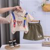 2026 Boys' Summer Stylish Bear Print Shorts Set - Trendy Two-Piece Outfit
